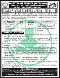Livestock and Dairy Development Department KPK Jobs