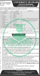 Swabi University Jobs 2025