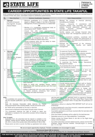 State Life Insurance Jobs