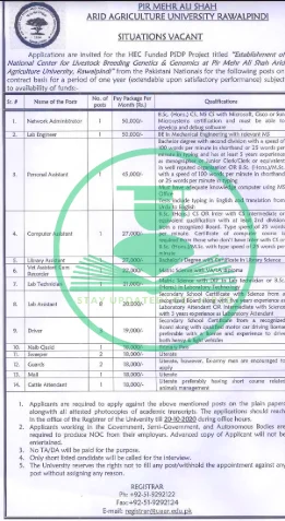 Arid Agriculture University Jobs