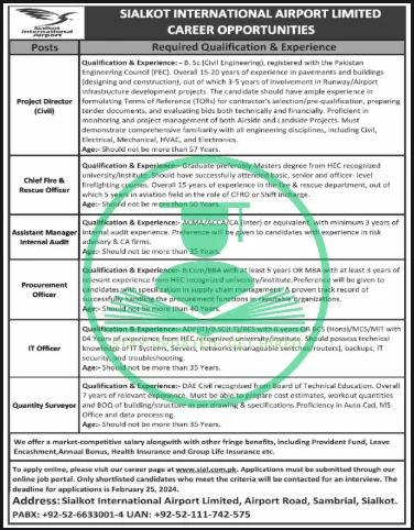 Sialkot International Airport Jobs