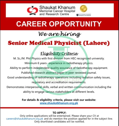 Shaukat Khanum Hospital Jobs