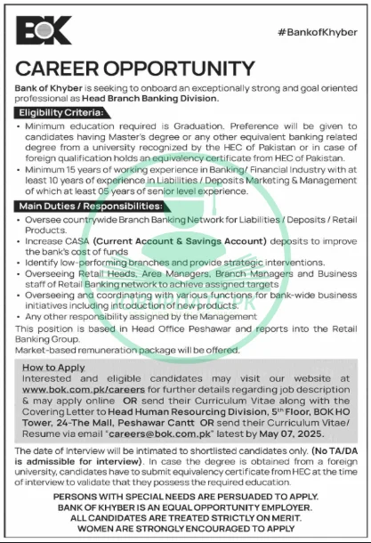 BOK Branch Manager Jobs