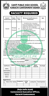 Cantt Public School & College Jobs